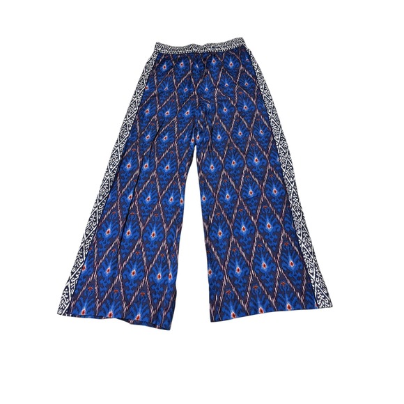 Anthropologie Pants - Anthropologie‎ Blue Ikat Print Wide Leg Pants Viscose Boho Trousers S W28 L28